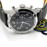  Shop Authentic Breitling Avi Ref. 765 1953 Re-Edition Black Dial Black Leather Strap Watch for Men - AB0920131B1X1 - Luxxuri