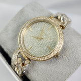  Shop Authentic Michael Kors Catelyn Crystals Gold Dial Gold Steel Strap Watch For Women - MK4674 - Luxxuri