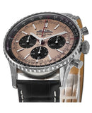  Shop Authentic Breitling Navitimer B01 Chronograph 43 Brown Dial Black Leather Strap Watch for Men - AB0138241K1P1 - Luxxuri