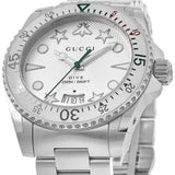  Shop Authentic Gucci Dive Quartz White Dial Silver Steel Strap Watch For Men - YA136336 - Luxxuri