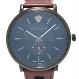  Shop Authentic Versace V-Circle Manifesto Black Dial Maroon Leather Strap Watch for Men - VBQ040017 - Luxxuri