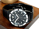  Shop Authentic Emporio Armani Diver Chronograph Black Dial Black Steel Strap Watch For Men - AR80050 - Luxxuri