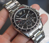  Shop Authentic Emporio Armani Sigma Chronograph Black Dial Silver Steel Strap Watch For Men - AR6098 - Luxxuri