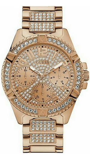  Shop Authentic Guess Frontier Chronograph Crystals Rose Gold Dial Rose Gold Steel Strap Watch for Men - W0799G3 - Luxxuri