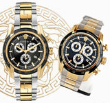 Shop Authentic Versace V-Ray Chronograph Black Dial Two Tone Steel Strap Watch For Men - VE2I00421 - Luxxuri
