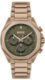  Shop Authentic Hugo Boss Classic Chronograph Green Dial Beige Gold Steel Strap Watch For Men - 1514019 - Luxxuri
