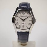  Shop Authentic Emporio Armani Valente Quartz Silver Dial Grey Leather Strap Watch For Men - AR1666 - Luxxuri