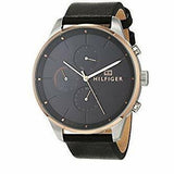  Shop Authentic Tommy Hilfiger Chase Chronograph Quartz Grey Dial Black Leather Strap Watch For Men - 1791488 - Luxxuri