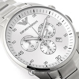  Shop Authentic Emporio Armani Sportivo Chronograph Silver Dial Silver Steel Strap Watch For Men - AR5963 - Luxxuri