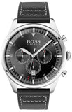  Shop Authentic Hugo Boss Pioneer Chronograph Black Dial Black Leather Strap Watch For Men - 1513708 - Luxxuri
