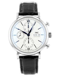  Shop Authentic IWC Portofino Chronograph White Dial Black Leather Strap Watch for Men - IW391024 - Luxxuri