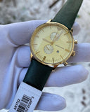  Shop Authentic Emporio Armani Chronograph Champagne Dial Green Leather Strap Watch For Men - AR1722 - Luxxuri