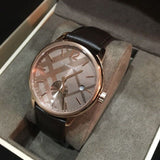  Shop Authentic Burberry The Classic Brown Dial Brown Leather Strap Watch for Men - BU10012 - Luxxuri
