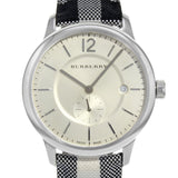  Shop Authentic Burberry The Classic Horseferry Silver Dial Black Leather Strap Watch for Men - BU10002 - Luxxuri