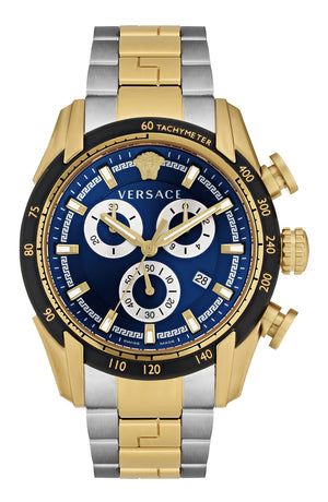  Shop Authentic Versace V-Ray Chronograph Quartz Blue Dial Two Tone Steel Strap Watch For Men - VE2I01021 - Luxxuri