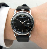  Shop Authentic Emporio Armani Aviator Quartz Black Dial Black Leather Strap Watch For Men - AR11336 - Luxxuri