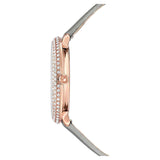  Shop Authentic Swarovski Crystal Frost Silver Dial White Leather Strap Watch for Women - 5484070 - Luxxuri