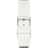  Shop Authentic Guess Swirl Quartz Silver Dial White Silicone Strap Watch for Women - W1096L1 - Luxxuri