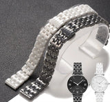  Shop Authentic Emporio Armani Giannti T Bar Quartz Mother of Pearl Dial White Steel Strap Watch For Women - AR1485 - Luxxuri