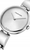  Shop Authentic Calvin Klein Wavy Silver Dial Silver Steel Strap Watch for Women - K9U23146 - Luxxuri