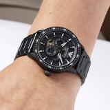  Shop Authentic Emporio Armani Meccanico Automatic Black Dial Black Steel Strap Watch For Men - AR60054 - Luxxuri