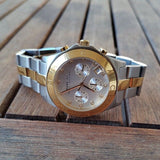  Shop Authentic Marc Jacobs Blade Chronograph Silver Dial Two Tone Steel Strap Watch for Women - MBM3177 - Luxxuri