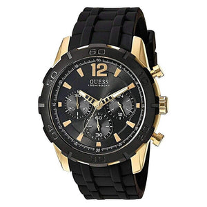  Shop Authentic Guess Caliber Chronograph Black Dial Black Rubber Strap Watch for Men - W0864G3 - Luxxuri