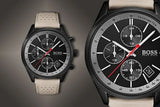  Shop Authentic Hugo Boss Grand Prix Chronograph Black Dial Grey Leather Strap Watch for Men - 1513562 - Luxxuri
