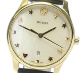  Shop Authentic Gucci G-Timeless Mother of Pearl Dial Black Leather Strap Watch For Women - YA126589 - Luxxuri