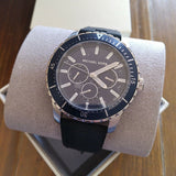  Shop Authentic Michael Kors Cunningham Multifunction Blue Dial Black Rubber Strap Watch For Men - MK7160 - Luxxuri