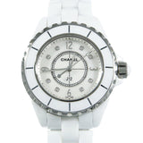  Shop Authentic Chanel J12 Diamonds Quartz Ceramic White Dial White Steel Strap Watch for Women - J12 H2422 - Luxxuri