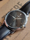  Shop Authentic Fossil The Minimalist Carbon Series Black Dial Black Leather Strap Watch for Men - FS5497 - Luxxuri