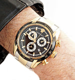  Shop Authentic Versace V-Ray Chronograph Black Dial Two Tone Steel Strap Watch For Men - VE2I00421 - Luxxuri
