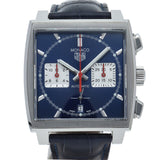  Shop Authentic Tag Heuer Monaco Automatic Chronograph Blue Dial Blue Leather Strap Watch for Men - CBL2111.FC6453 - Luxxuri