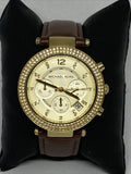  Shop Authentic Michael Kors Parker Champagne Dial Brown Leather Strap Watch for Women - MK2249 - Luxxuri