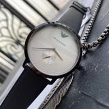  Shop Authentic Emporio Armani Modern Slim Analog Silver Dial Blue Leather Strap Watch For Men - AR11214 - Luxxuri