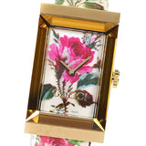  Shop Authentic Gucci G-Frame Floral Mother of Pearl Dial White Leather Strap Watch For Women - YA147406 - Luxxuri