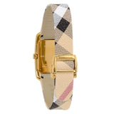  Shop Authentic Burberry Pioneer Gold Dial Haymarket Beige Leather Strap Watch for Women - BU9509 - Luxxuri