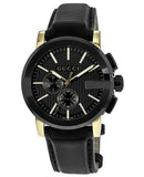  Shop Authentic Gucci G Chrono Black Dial Black Leather Strap Watch For Men - YA101203 - Luxxuri