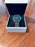  Shop Authentic Calvin Klein High Noon Quartz Blue Dial Silver Mesh Bracelet Watch for Men - K8M2112N - Luxxuri