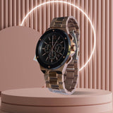  Shop Authentic Michael Kors Lennox Chronograph Black Dial Rose Gold Steel Strap Watch For Men - MK8940 - Luxxuri
