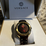  Shop Authentic Versace Shadov Quartz Red Dial Red Leather Strap Watch for Women - VEBM00918 - Luxxuri