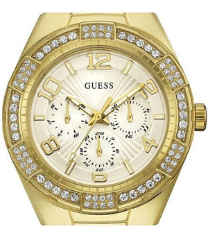  Shop Authentic Guess Luna Diamonds White Dial Gold Steel Strap Watch for Women - W0729L2 - Luxxuri