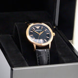  Shop Authentic Emporio Armani Classic Black Dial Black Leather Strap Watch For Women - AR9022 - Luxxuri