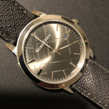  Shop Authentic Burberry The City Grey Dial Black Leather Strap Watch for Men - BU9030 - Luxxuri