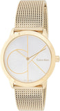 Shop Authentic Calvin Klein Minimal Silver Dial Gold Mesh Bracelet Watch for Women - K3M22526 - Luxxuri