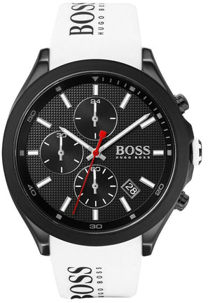  Shop Authentic Hugo Boss Velocity Black Dial White Rubber Strap Watch for Men - 1513718 - Luxxuri