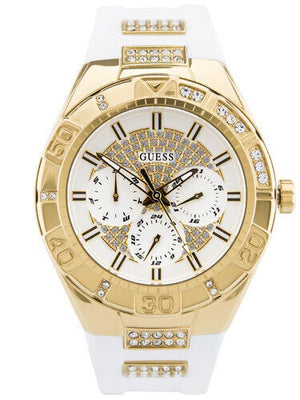  Shop Authentic Guess Luna Diamonds White Dial White Rubber Strap Watch for Women - W0653L3 - Luxxuri