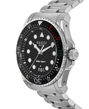  Shop Authentic Gucci Dive Analog Black Dial Silver Steel Strap Watch For Men - YA136208 - Luxxuri