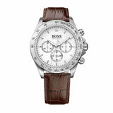  Shop Authentic Hugo Boss Ikon White Dial Brown Leather Strap Watch for Men - 1513175 - Luxxuri